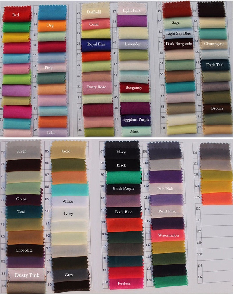 Chiffion Fabric Color Card