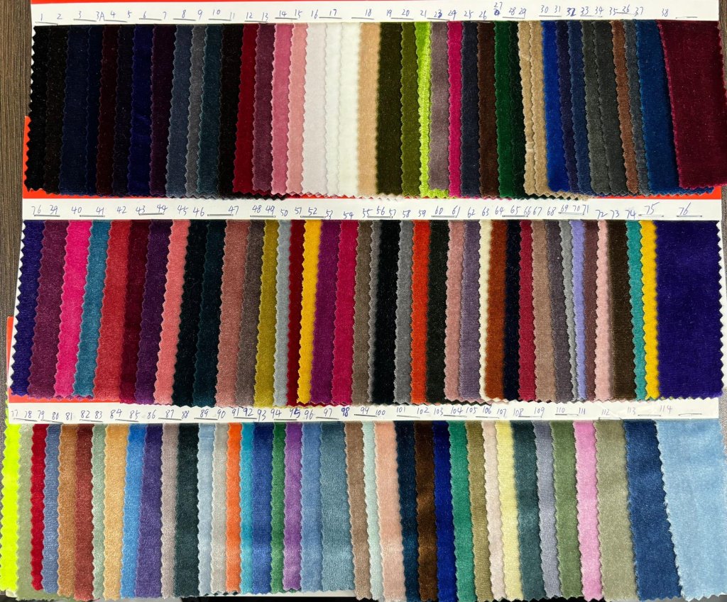 Velvet Fabric Color Card